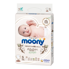 Bỉm Tã dán Moony Natural size S 58 miếng (4 - 8kg)