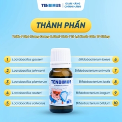 Men Vi Sinh 10 Chủng Tenbimus Bổ Sung Lợi Khuẩn Hỗ Trợ Hạn Chế Rối Loạn Tiêu Hóa Tăng Cường Sức Khỏe 2026 – Men Vi Sinh Tenbimus 10ml Nhập Khẩu Châu Âu Hỗ Trợ Cân Bằng Hệ Vi Sinh Đường Ruột Giảm Tiêu Chảy Táo Bón Nôn Trớ Khóc Dạ Đề Cho Trẻ Sơ Sinh Từ 0 Tháng An Toàn Không Đường Không Chất Bảo Quản Chính Hãng Giá Rẻ