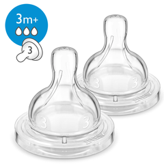 Set 2 núm ti Philips Avent chống đầy hơi SCF 633.27 cho bé từ 3 tháng
