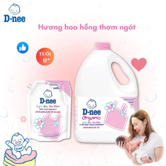 Nước Giặt Xả Dnee Baby Liquid Detergent Honey Star Thái Lan 3000ml (Màu Hồng)