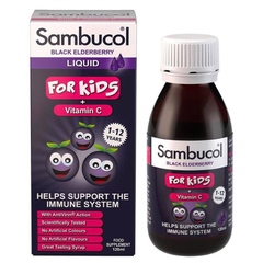 Siro Tăng đề kháng Sambucol Liquid 120ml cho Bé Từ 1 - 12 Tuổi Anh Quốc