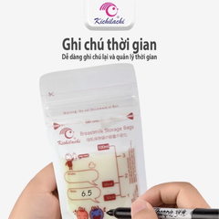 Túi trữ sữa cảm biến nhiệt độ, có khóa zip, chắc chắn chống rò rỉ Kichilachi 100ml hộp 30 túi