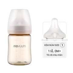 Bình sữa PPSU Moyuum - Trơn - 170ml - Kèm núm 1 từ 0 tháng tuổi