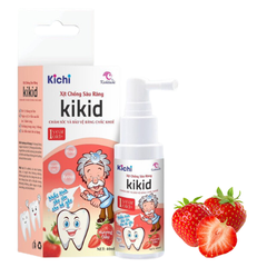 Xịt chống sâu răng Kichilachi Kikid cho bé từ 1 tuổi làm sạch khoang miệng vị dâu