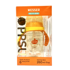 Bình ống hút Wesser PPSU 260ml hút mọi tư thế nằm ngồi bé trên 6M