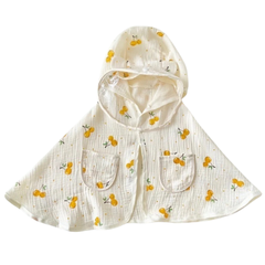 Áo Choàng Chống Nắng Đa Năng Cho Bé Vải Xô Muslin Có Kính Chống Bụi, Thoáng Mát, Cúc Bấm Tháo Rời