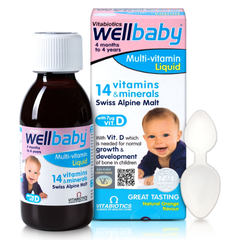 Siro Vitamin Và Khoáng Chất Tổng Hợp Cho Trẻ Wellbaby Multi-Vitamin Liquid Vitabiotics Anh Quốc 150ml