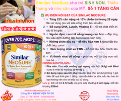 Sữa Bột Similac NeoSure Nội Địa Mỹ 646g (22.8 oz) – Dinh Dưỡng Tốt Nhất Cho Bé Sinh Non, Xuất Viện Sớm, Tăng Cân Nhanh, Phát Triển Não Bộ