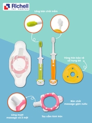 Bàn chải đánh răng 3 giai đoạn Richell cho bé 3,8,12 tháng