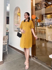 ĐẦM BẦU HỌA TIẾT KẺ CỔ SƠ MI CÔNG SỞ