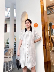 ĐẦM BẦU HỌA TIẾT KẺ CỔ SƠ MI CÔNG SỞ