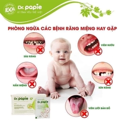 Gạc răng miệng rơ lưỡi Dr.Papie làm sạch và bảo vệ răng miệng cho bé (10 gói)
