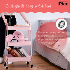 Kệ đa năng Pier 3 tầng có bánh xe, chất liệu thép chống gỉ