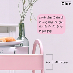Kệ đa năng Pier 3 tầng có bánh xe, chất liệu thép chống gỉ