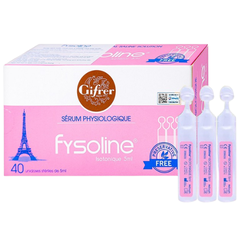 🌸 Nước muối sinh lý Fysoline màu hồng 40 ống x 5ml – Làm sạch mắt, mũi, miệng an toàn cho bé sơ sinh