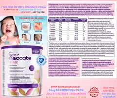 🍼 Sữa Neocate Syneo 400g – Sữa y khoa đặc trị dị ứng đạm sữa bò, hỗ trợ tiêu hóa kém