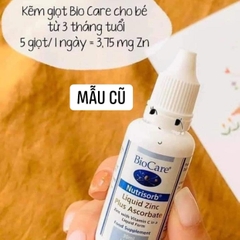 KẼM GIỌT BIOCARE TĂNG CƯỜNG SỨC ĐỀ KHÁNG CHO BÉ TỪ 3M ĐẾN 5TUỔI ANH