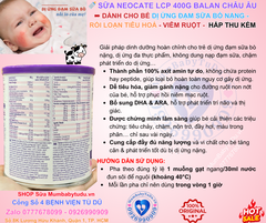 Neocate LCP 400g – Sữa Công Thức Axit Amin Không Gây Dị Ứng Cho Trẻ Sơ Sinh