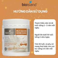 Bio Island Milk Calcium Bone Care – Bổ Sung Canxi Từ Sữa Bò Với Vitamin D3 K2 Hỗ Trợ Xương Khỏe Mạnh, Duy Trì Mật Độ Xương