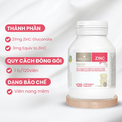 Bio Island ZINC Cho Trẻ Em – Viên Nhai Kẽm Hỗ Trợ Miễn Dịch, Chức Năng Nhận Thức Và Phát Triển Toàn Diện