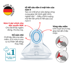 Bình sữa NUK Premium Choice+ Nhựa PP cNúm ti dẹt chỉnh nha S1-M