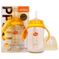 Bình ống hút Wesser PPSU 260ml hút mọi tư thế nằm ngồi bé trên 6M