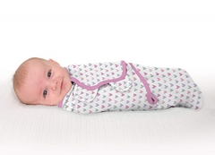 Chăn Ủ Kén Cotton Summer SwaddleMe họa tiết trái tim size S cho bé sơ sinh