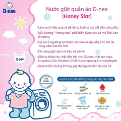 Nước Giặt Xả Dnee Baby Liquid Detergent Honey Star Thái Lan 3000ml (Màu Hồng)