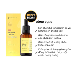 Vitamin D3K2 MK7 Nutrivitality tăng đề kháng cho bé từ sơ sinh của Anh Quốc 30ml