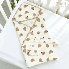 Ủ choàng có đai Muslin 3 lớp chính hãng Molli cao cấp