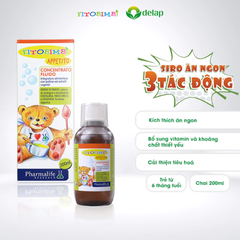 Siro Ăn Ngon 3 Tác Động FITOBIMBI APPETITO Giảm Biếng Ăn Cho Bé Chai 200ml Bé Từ 6 Tháng