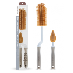 Bộ dụng cụ chổi cọ rửa bình 100% silicone Mother-K Hàn Quốc Màu Vàng