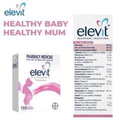 Viên uống bổ sung vitamin cho mẹ bầu Elevit Healthy Baby Healthy Mum 100 viên tăng cường sức khỏe và sức đề kháng cho mẹ và bé