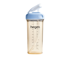 Bình tập uống có ống hút Hegen Straw cup PPSU 330ml, Blue