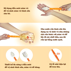 Dụng Cụ Rửa Bình Sữa Wesser Rửa Núm Ty Đa Năng 2 Đầu Mút Hiệu Quả Hơn Với Bình Sữa Cổ Hẹp