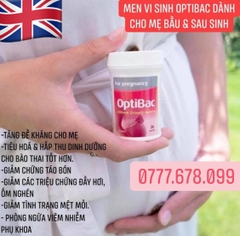 Men Vi Sinh Optibac Hồng Cho Bà Bầu, Trẻ Sơ Sinh hộp 30 gói Chuẩn UK Anh Quốc