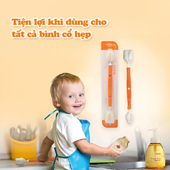 Dụng Cụ Rửa Bình Sữa Wesser Rửa Núm Ty Đa Năng 2 Đầu Mút Hiệu Quả Hơn Với Bình Sữa Cổ Hẹp