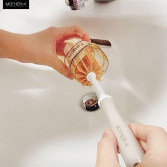Bộ dụng cụ chổi cọ rửa bình 100% silicone Mother-K Hàn Quốc Màu Vàng