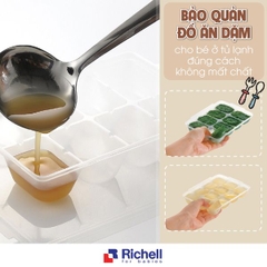 Bộ 2 khay trữ đông RICHELL - khay trữ đông đồ ăn dặm cho bé có nắp