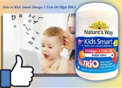 Kẹo Bổ Sung DHA Cho Bé Nature's Way Kids Smart Omega3 Fish Oil High DHA Trio 180 Viên