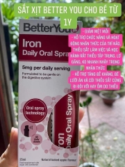 Bổ sung Sắt dạng xịt Better You Iron Daily Oral Spray 25ml / Bé từ 1 tuổi