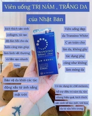 Viên uống Transino trắng da White C Clear Nhật 120 viên ( CHÍNH HÃNG )