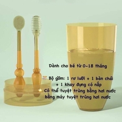 Set Rơ Lưỡi Silicon Kèm Bàn Chải Đánh Răng Siêu Mềm Dễ Dùng Cho Bé