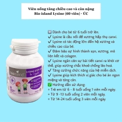 Bio Island Lysine [Úc] - Tăng Chiều Cao, Tăng Chuyển Hóa Cho Trẻ - Giúp Bé Ăn Ngon Hơn