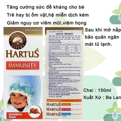 SIRO HARTUS IMMUNITY TĂNG CƯỜNG SỨC ĐỀ KHÁNG CHO TRẺ