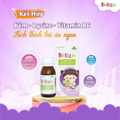 Kẽm Biolizin giúp con ăn ngon tăng đề kháng dạng siro 50ml vị đào thơm ngon