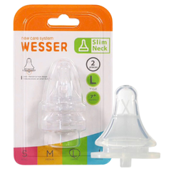 Bộ 2 núm ti Wesser cổ hẹp size L cho bé trên 7 tháng