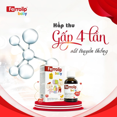 Sắt Ferrolip baby dạng siro cho bé vị đào thơm ngon lọ 30 mL