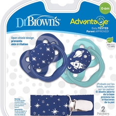 Bộ 2 Núm ti giả đối xứng Dr.Brown's Advantage có luồng khí  2 psc (0-6m)