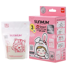Túi trữ sữa Sunmum 100ml, túi bảo quản sữa chính hãng Thái Lan, túi zip trữ sữa chất liệu an toàn, 3 lớp khóa (3oz)